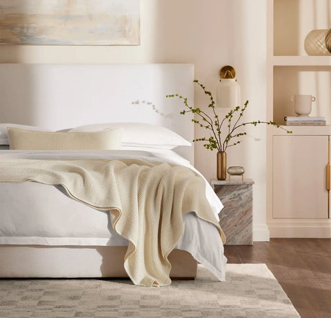Waffle Bed Blanket Natural