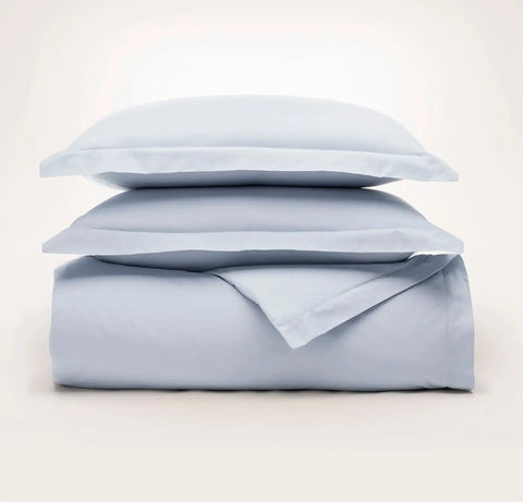 Percale Hemmed Duvet Set Hydrangea