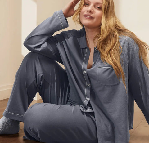 Soft Knit Long Sleeve & Pants Pajama Set Mineral