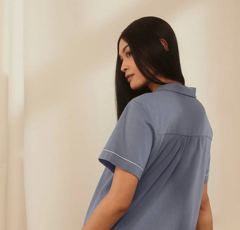 Soft Knit Short Sleeve & Pants Pajama Set Mineral