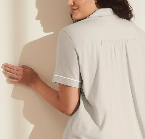 Soft Knit Short Sleeve & Pants Pajama Set Mist