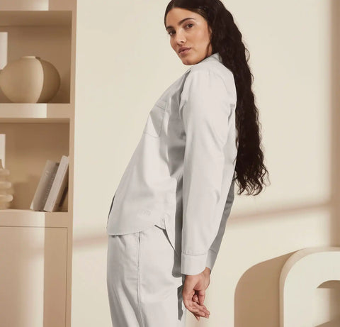 Signature Long Sleeve & Pants Pajama Set Pewter