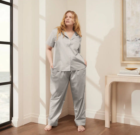 Signature Short Sleeve & Pants Pajama Set Pewter