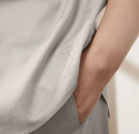 Signature Short Sleeve & Pants Pajama Set Pewter
