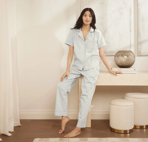 Signature Short Sleeve & Pants Pajama Set Sky