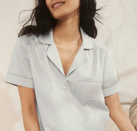 Signature Short Sleeve & Pants Pajama Set Sky