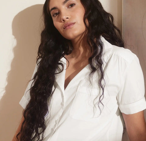 Signature Short Sleeve & Pants Pajama Set White