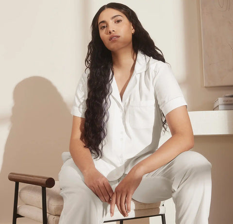 Signature Short Sleeve & Pants Pajama Set White