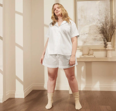 Signature Short Sleeve & Shorts Pajama Set White