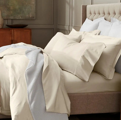 Percale Hemmed Fitted Sheet Natural