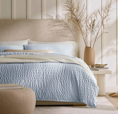 Relaxed Seersucker Duvet Set Hydrangea