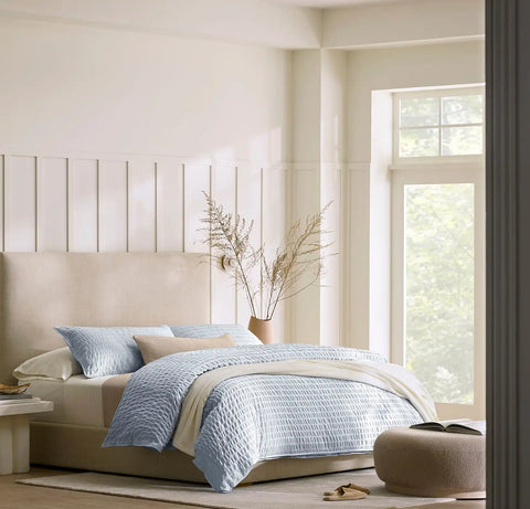 Relaxed Seersucker Duvet Set Hydrangea