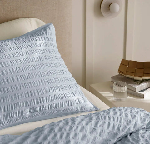 Relaxed Seersucker Duvet Set Hydrangea