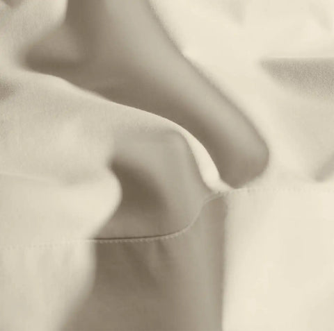 Percale Hemmed Fitted Sheet Natural