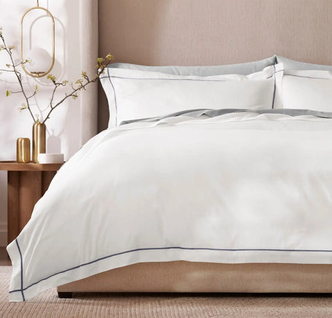 Signature Embellished Duvet Set White/Mineral Embroidered