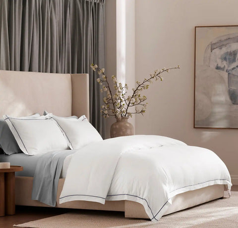 Signature Embellished Duvet Set White/Mineral Embroidered