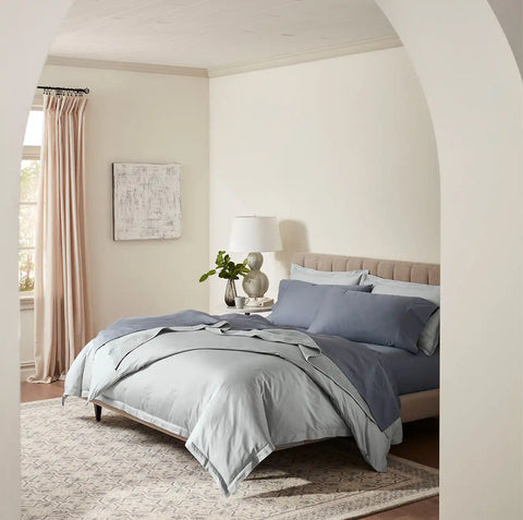 Percale Hemmed Sheet Set Mineral