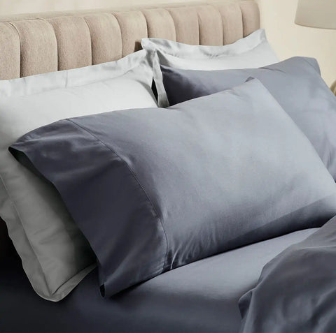Percale Hemmed Pillowcase Set Mineral