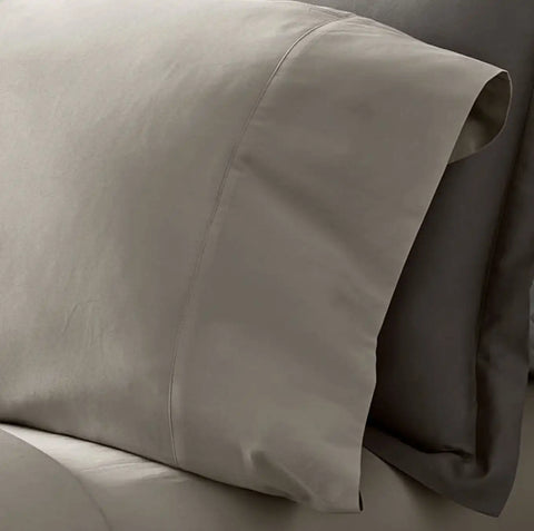 Percale Hemmed Pillowcase Set Pewter
