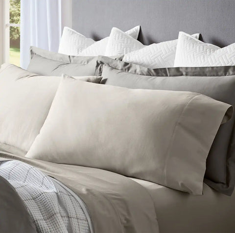 Percale Hemmed Sheet Set Pewter