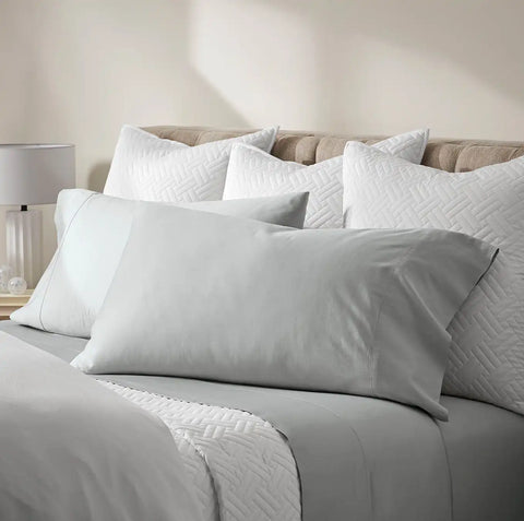 Percale Hemmed Fitted Sheet Shore