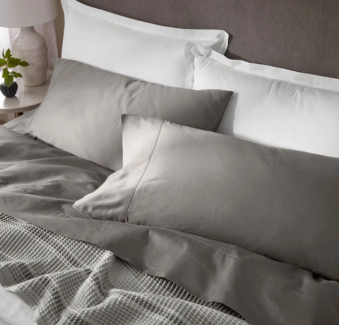 Percale Hemmed Sheet Set Stone
