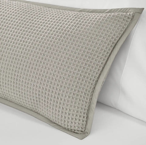 Waffle Pillow Cover Pewter