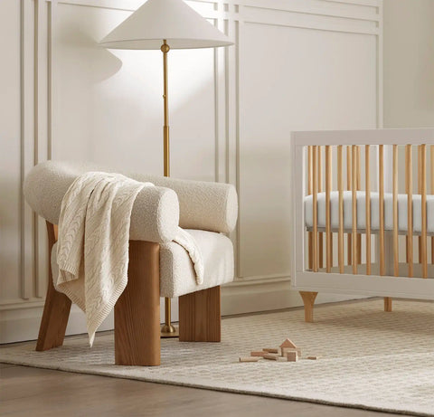 Cable Knit Baby Blanket Natural