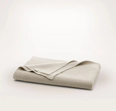 Ribbed Knit Baby Blanket Heathered Oatmeal