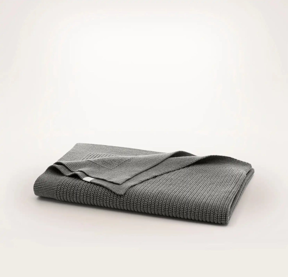 Ribbed Knit Baby Blanket Heathered Stone