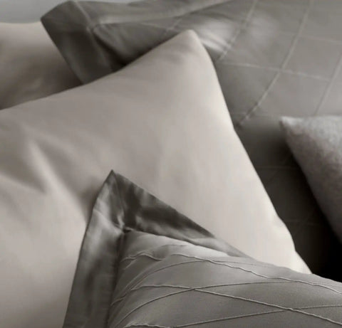 Reserve Embellished Duvet Set Stone/Stone Embroidered Lattice