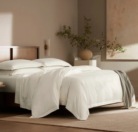 Signature Hemmed Duvet Set Cream
