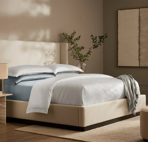 Reserve Embellished Duvet Set White/White Embroidered Lattice