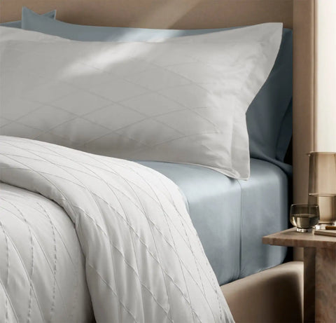 Reserve Embellished Duvet Set White/White Embroidered Lattice