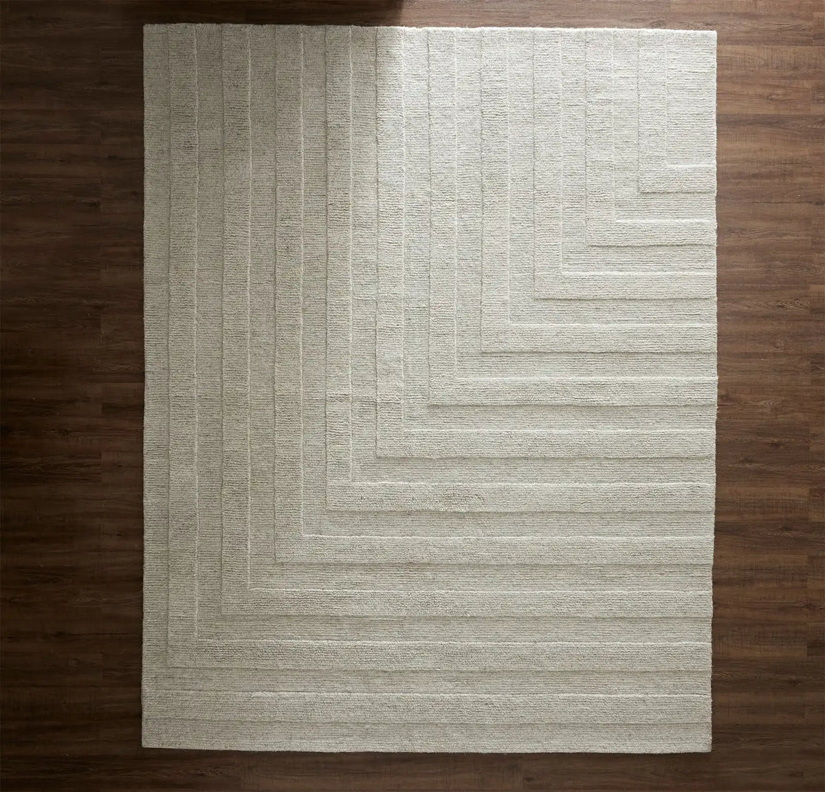 Modern Framed Rug Heathered Natural