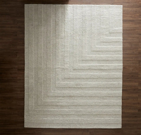 Modern Framed Rug Heathered Natural