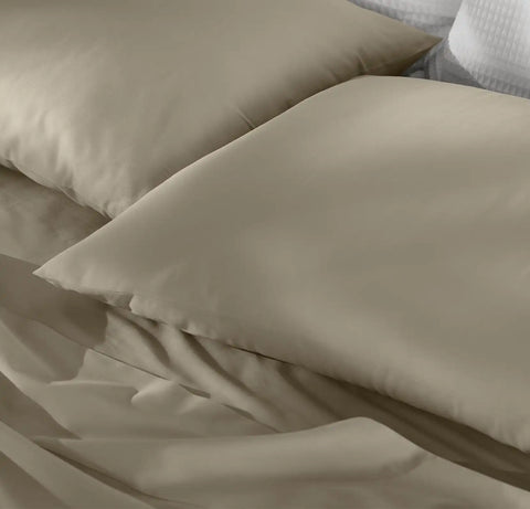 Percale Hemmed Pillowcase Set Oak