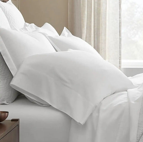 Percale Hemmed Pillowcase Set White
