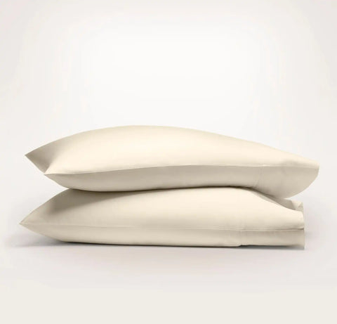 Percale Hemmed Pillowcase Set Natural