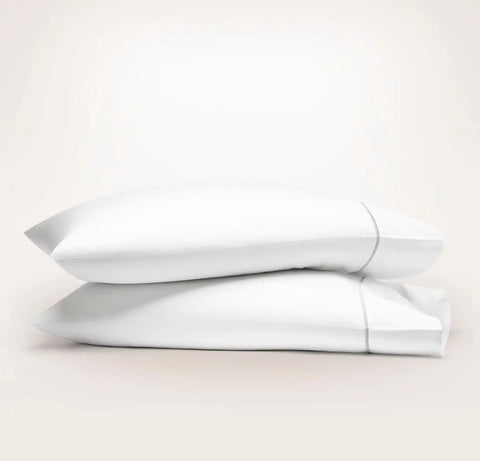 Signature Embellished Pillowcase Set White/Shore Embroidered