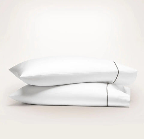 Signature Embellished Pillowcase Set White/Stone Embroidered