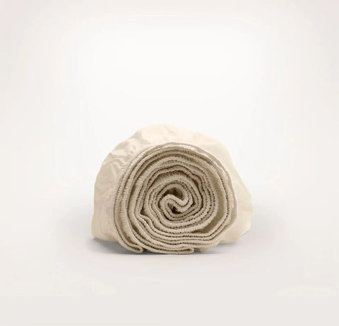 Percale Hemmed Fitted Sheet Natural