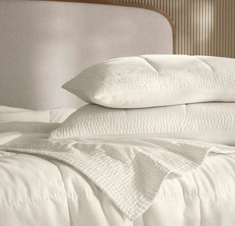 Signature Handstitched Quilted Sham Cream