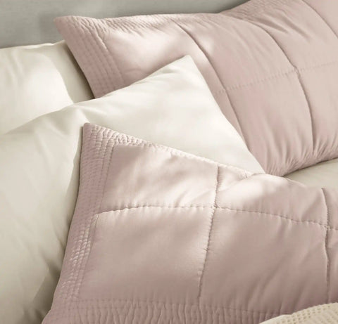 Signature Handstitched Quilted Sham Dusty Rose