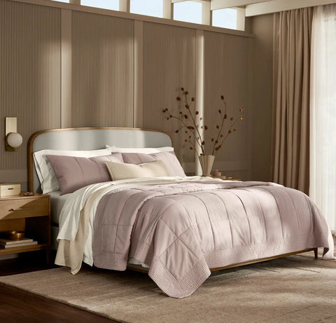 Signature Handstitched Quilted Sham Dusty Rose