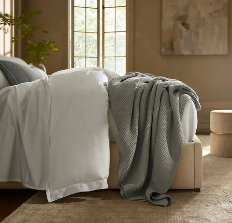 Waffle Bed Blanket Pewter