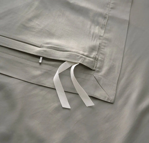 Signature Hemmed Duvet Set Pewter