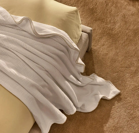 Dream Bed Blanket White/Honey Picot