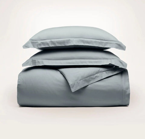 Signature Hemmed Duvet Set Bluestone
