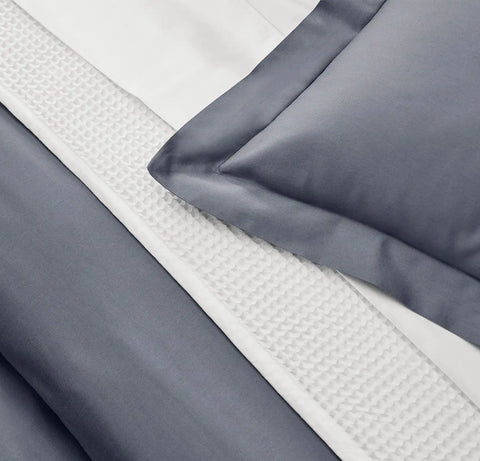 Percale Hemmed Duvet Set Mineral